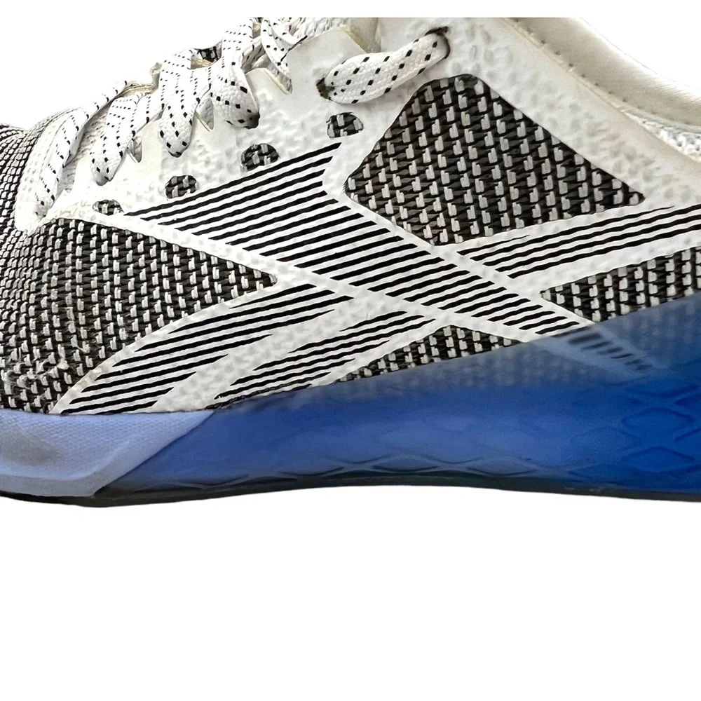 Reebok Nano 8 White Black Blue Womens Size 8 Cross Trainer Sneakers